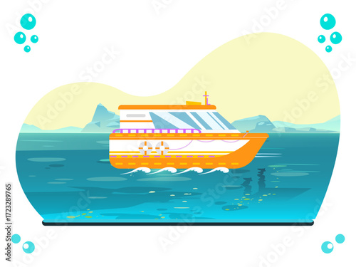 Yatch Concept Illustration Vector Style