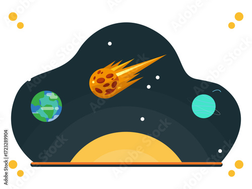 Asteroid Concept Illustration Vector Style