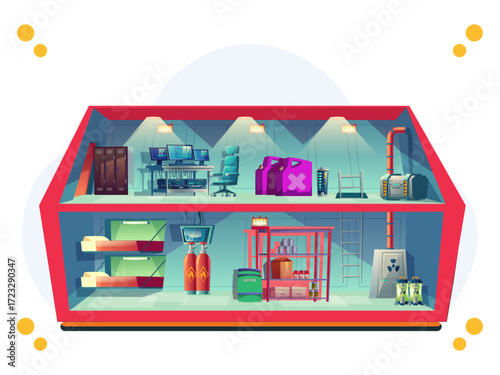 Bunker Concept Illustration Vector Style
