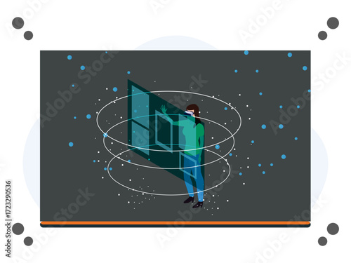 Teleport Concept Illustration Vector Style