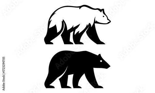 black bear silhouette vector illustration