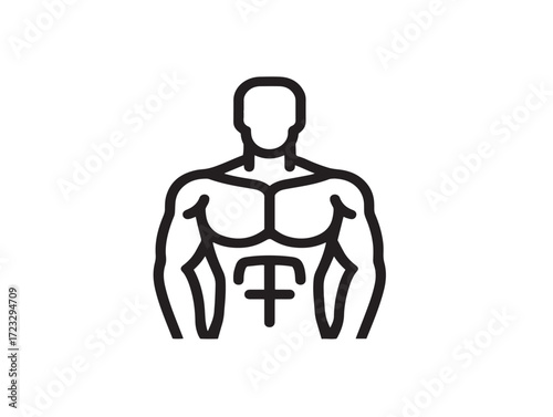 Fresh balanced sports diet icon in minimal vector design