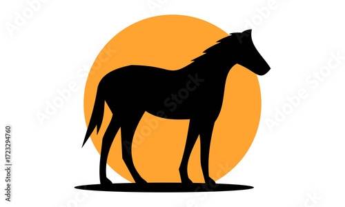horse vector icon logo design