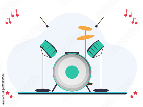 Drum Concept Illustration Vector Style