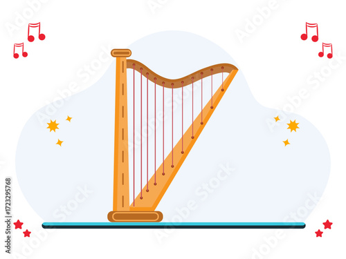 Harp Concept Illustration Vector Style