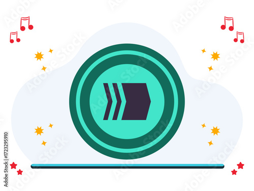 Next Button Concept Illustration Vector Style