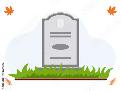 Headstone Concept Illustration Vector Style
