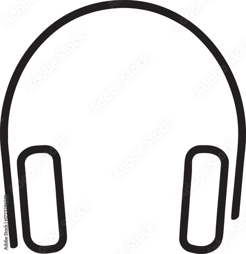 headphone line art silhouette vector illustration