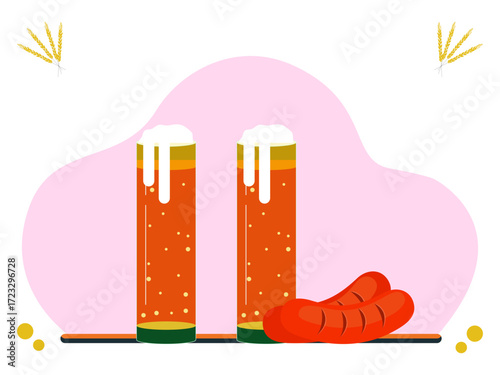 Pint of Beer Concept Illustration Vector Style