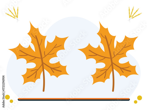 Maple Leaf Concept Illustration Vector Style