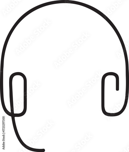 headphone line art silhouette vector illustration