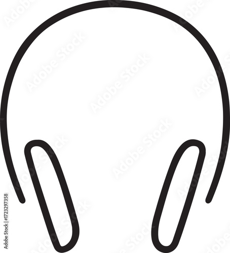 headphone line art silhouette vector illustration