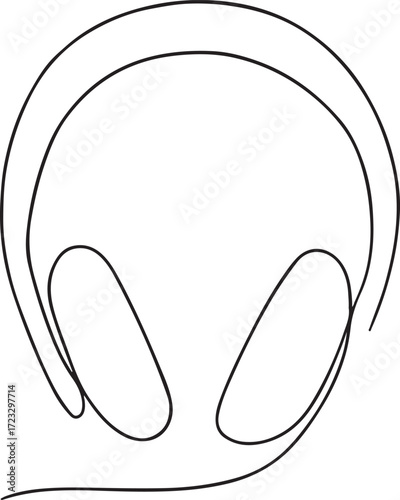 headphone line art silhouette vector illustration