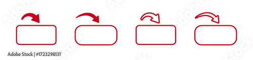 Red arrow rotation around rounded rectangle icons.