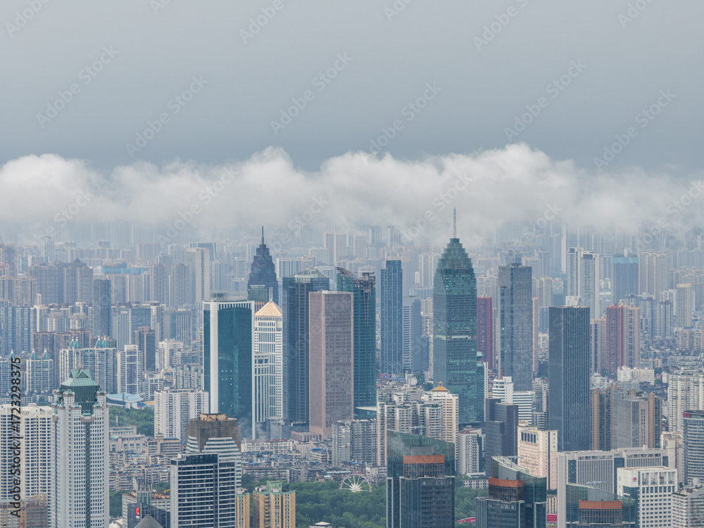 Fototapeta premium Wuhan city landmark skyline scenery
