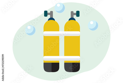 Diving Tank Concept Illustration Vector Style