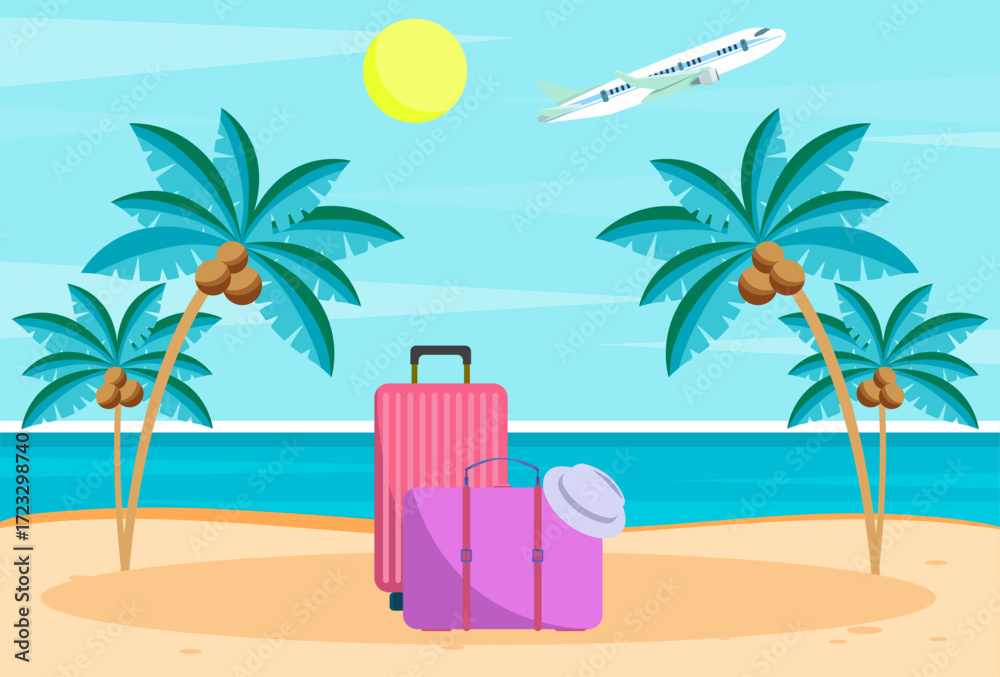 Obraz premium Luggage Concept Illustration Vector Style