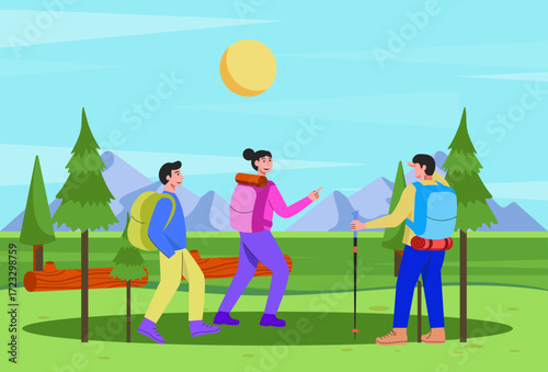 Outdoors Concept Illustration Vector Style