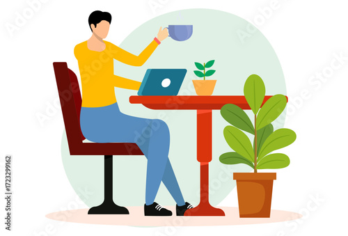 Table Concept Illustration Vector Style
