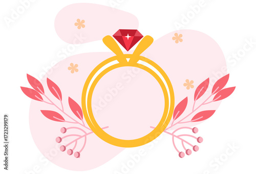 Diamond Ring Concept Illustration Vector Style