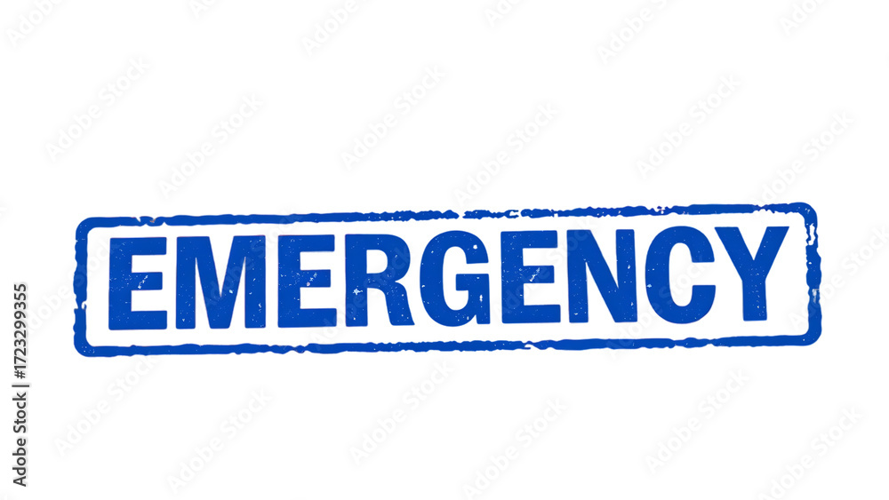 Blue EMERGENCY word square rubber seal stamp Grunge blue emergency word stamp sign isolated on trans Blue EMERGENCY word square rubber seal stamp Grunge blue emergency word stamp sign isolated on trans