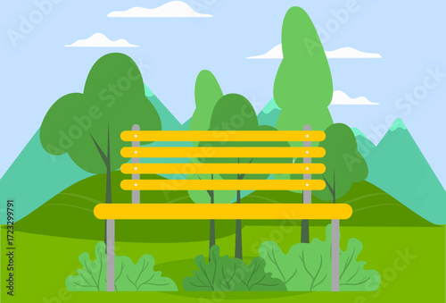 Bench Concept Illustration Vector Style