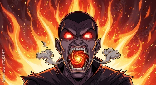 Fiery Rage Portrait.