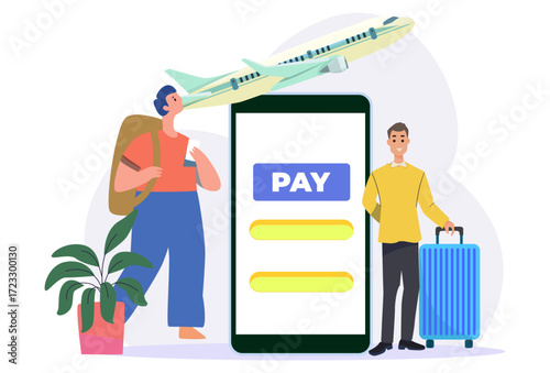 Airfare Reimbursement Concept Illustration Vector Style