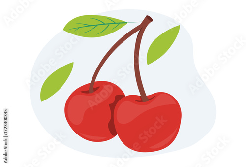 Cherry Concept Illustration Vector Style