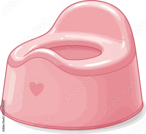Baby potty training chair soft pink learning milestone cute isolated vector