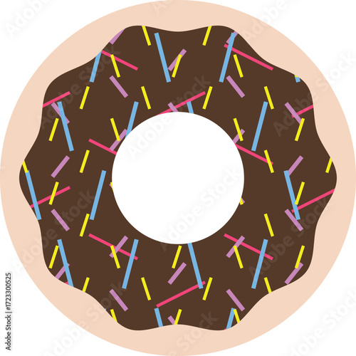 Chocolate sprinkle doughnut (donut) sweet dessert single icon 