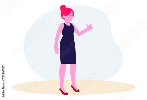Female Croupier Concept Illustration Vector Style
