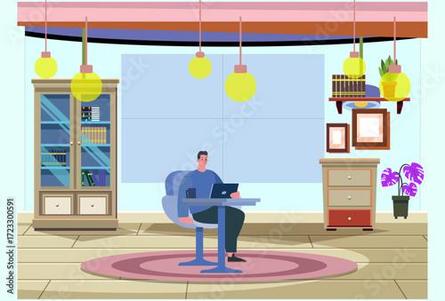 Financial Office Concept Illustration Vector Style