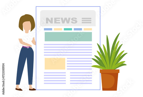 Newspaper Concept Illustration Vector Style