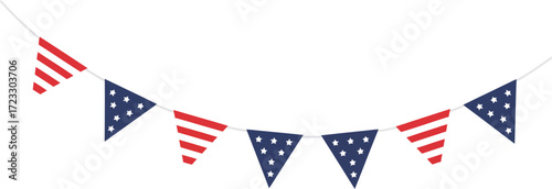 Usa patriotic bunting banner festive independence day celebration decor vector