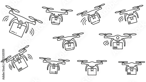 Drone delivery service with modern, efficient shipping solutions for fast, on-demand package transport and logistics in streamlined supply chains