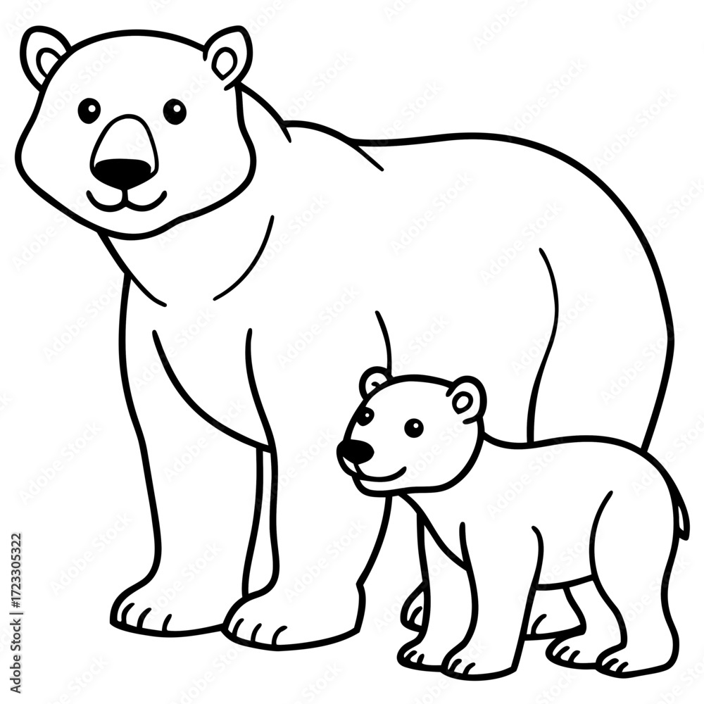Obraz premium A cute and funny cartoon vector illustration of a happy bear character