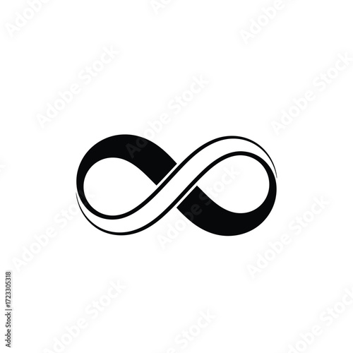 Vector illustration of black infinity symbol
