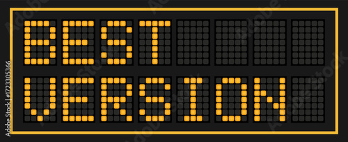 Orange color led banner in word best version on black background