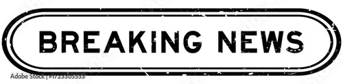 Grunge black breaking news word rubber seal stamp on white background