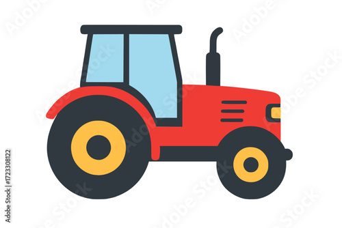 Vector illustration of a modern tractor