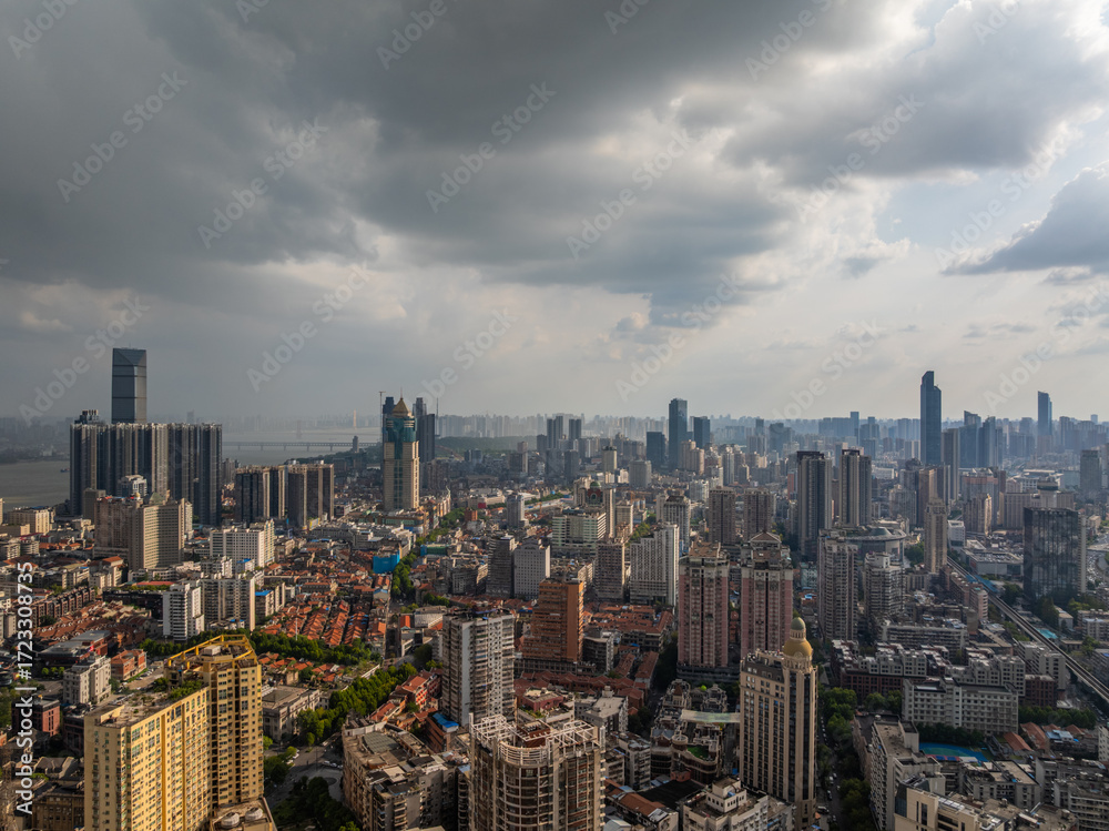 Fototapeta premium Wuhan city landmark skyline scenery