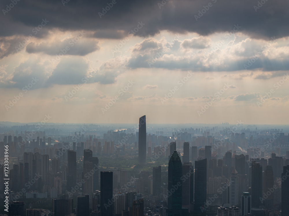 Fototapeta premium Wuhan city landmark skyline scenery