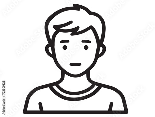 Stylish teenager avatar icon with elegant line drawing