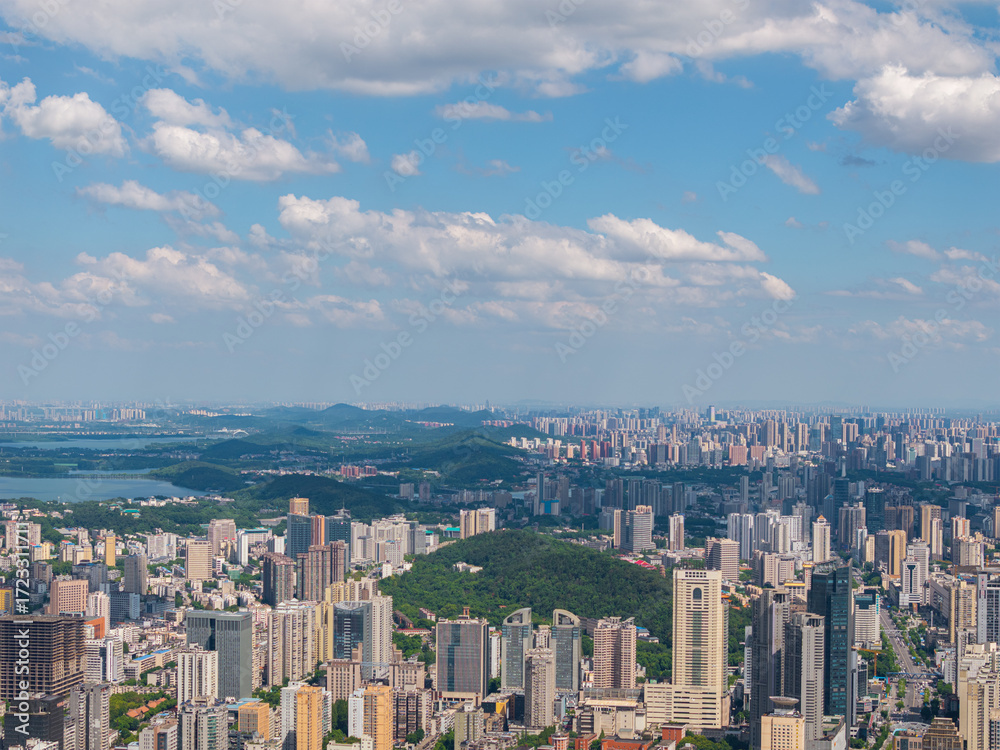 Obraz premium Wuhan city landmark skyline scenery