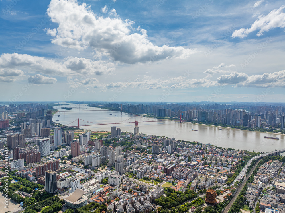 Fototapeta premium Wuhan city landmark skyline scenery