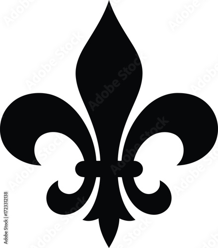 Elegant black fleur de lis symbol isolated on white royalty heraldry design vector