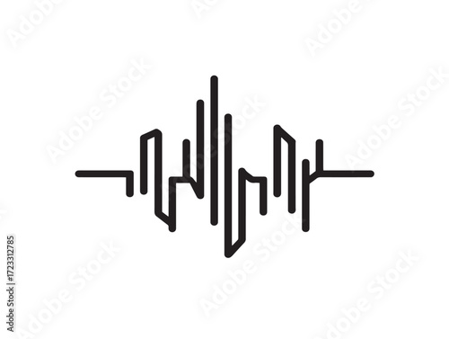 Sleek minimal business trading chart icon in 2D