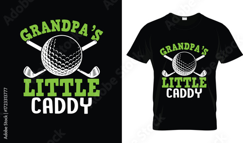 Grandpa’s Little Caddy Golf T-Shirt – Cute Kids Golf Tee Gift for Grandchildren and Grandpa