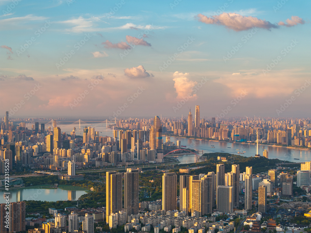 Obraz premium Wuhan city landmark skyline scenery